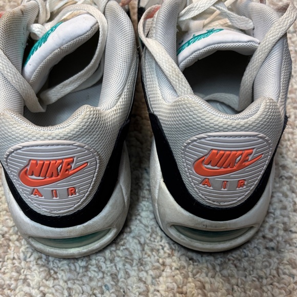 Nike White, Gray, Black Low-Top Sneakers with Teal and Orange Accents - Picture 5 of 8